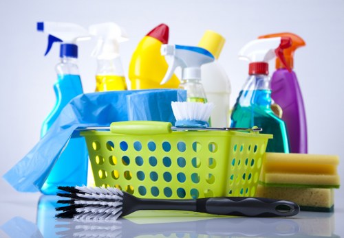 Office cleaning team working in a Hammersmith business workspace