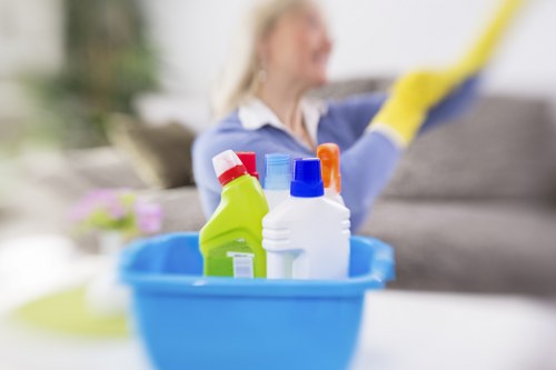 Hot water extraction cleaning equipment used on a carpet in Hammersmith